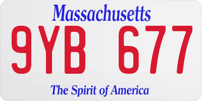 MA license plate 9YB677
