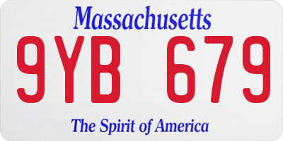 MA license plate 9YB679