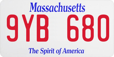 MA license plate 9YB680