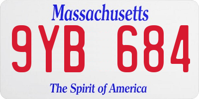MA license plate 9YB684