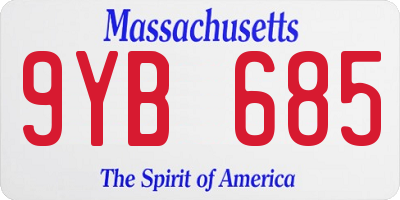 MA license plate 9YB685