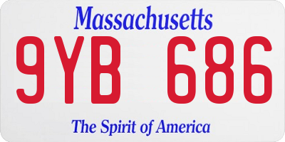 MA license plate 9YB686