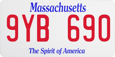 MA license plate 9YB690