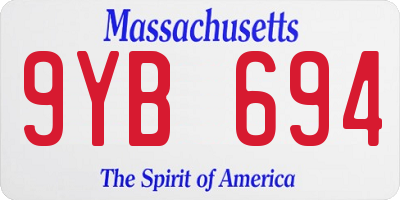 MA license plate 9YB694