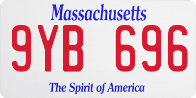 MA license plate 9YB696