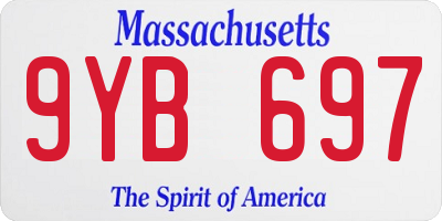 MA license plate 9YB697