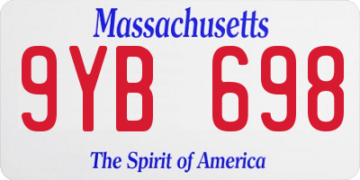 MA license plate 9YB698