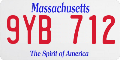 MA license plate 9YB712