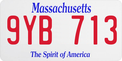 MA license plate 9YB713