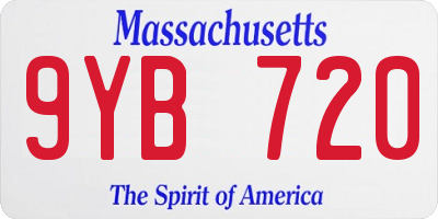 MA license plate 9YB720