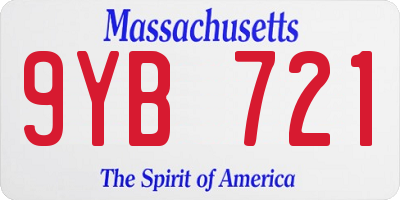 MA license plate 9YB721