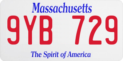 MA license plate 9YB729