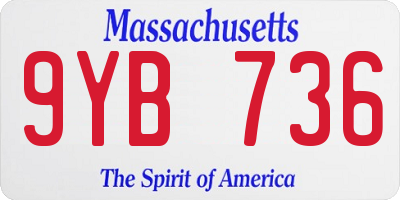 MA license plate 9YB736