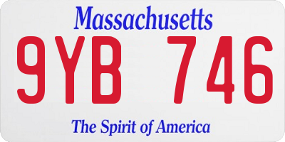 MA license plate 9YB746