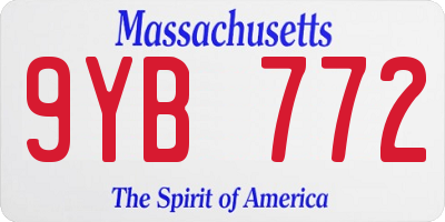 MA license plate 9YB772