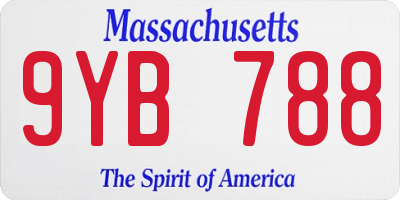 MA license plate 9YB788