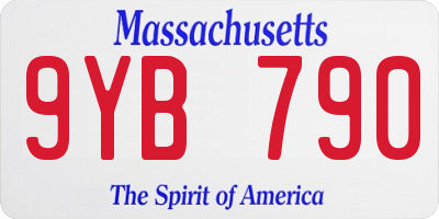 MA license plate 9YB790