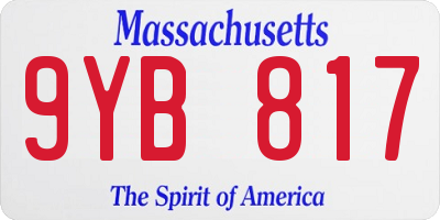 MA license plate 9YB817