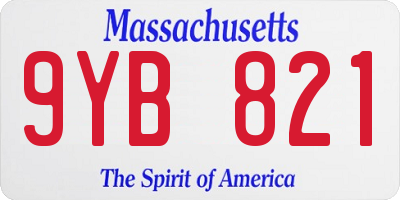 MA license plate 9YB821