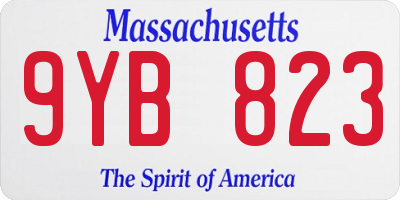 MA license plate 9YB823