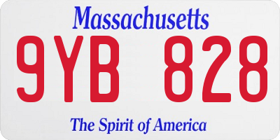 MA license plate 9YB828