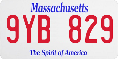 MA license plate 9YB829