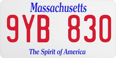 MA license plate 9YB830