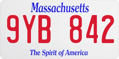 MA license plate 9YB842