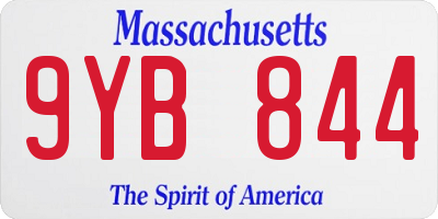 MA license plate 9YB844