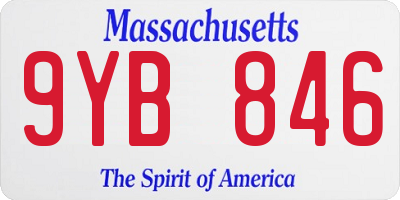 MA license plate 9YB846