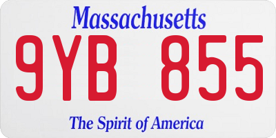 MA license plate 9YB855