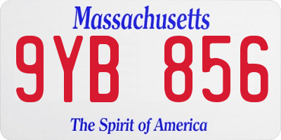 MA license plate 9YB856