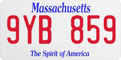 MA license plate 9YB859