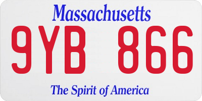 MA license plate 9YB866