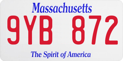 MA license plate 9YB872