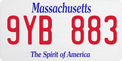 MA license plate 9YB883