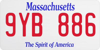 MA license plate 9YB886