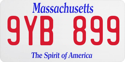 MA license plate 9YB899