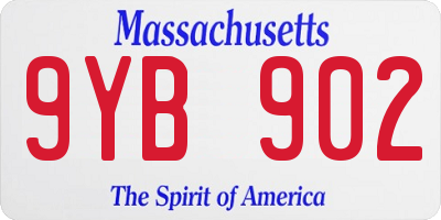 MA license plate 9YB902