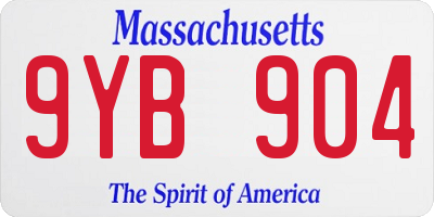 MA license plate 9YB904