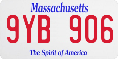 MA license plate 9YB906