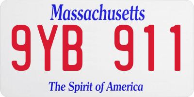MA license plate 9YB911