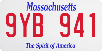 MA license plate 9YB941