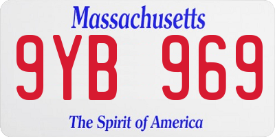 MA license plate 9YB969