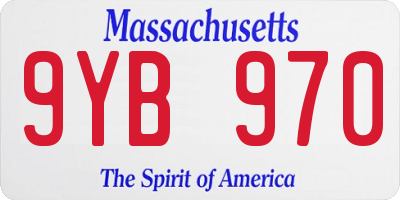 MA license plate 9YB970