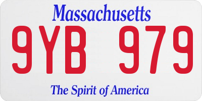 MA license plate 9YB979