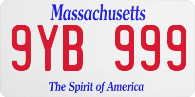 MA license plate 9YB999