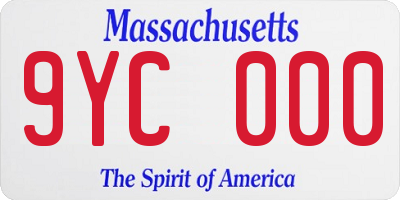 MA license plate 9YC000