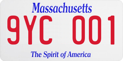 MA license plate 9YC001