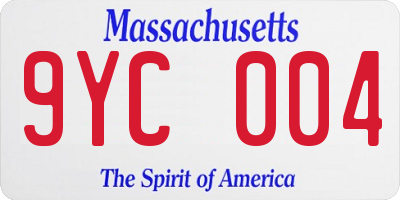 MA license plate 9YC004